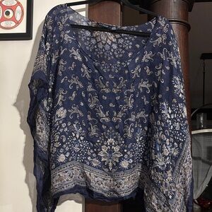 Chic Navy Paisley Women's Blouse